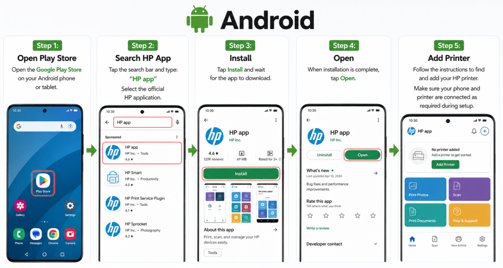 download hp app on android