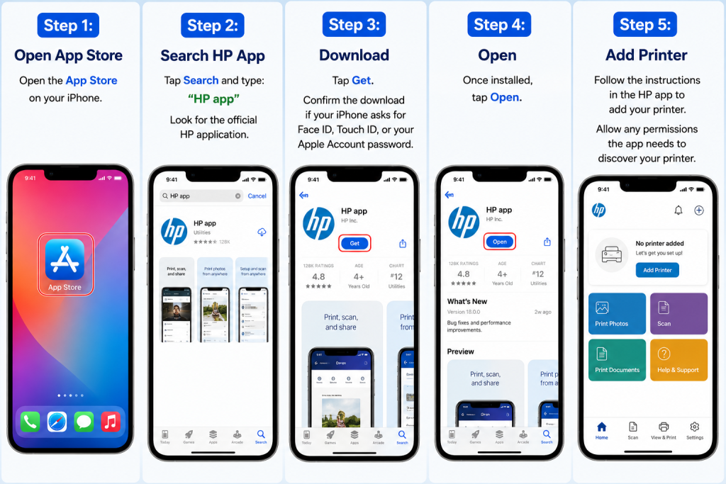 download hp app on iphone